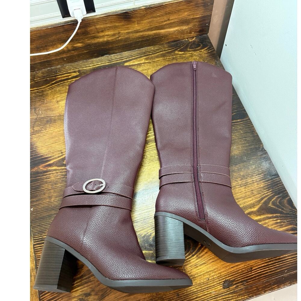A New Day Red/Brown Heeled Boots Size 8